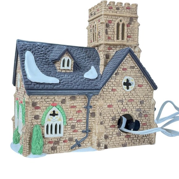 Dept 56 Dickens Village Knottinghill Church Lighted Porcelain Building - Picture 3 of 13